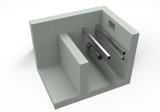 [MPC - POUTRE+TUBE63] Poutre 80x60 cm + Guides Avec Boitier Pour Volet Plage